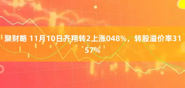 聚财略 11月10日齐翔转2上涨048%，转股溢价率3157%
